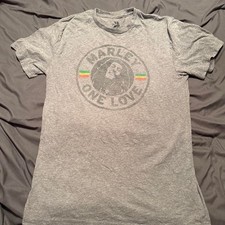 Zion Rootswear Bob Marley One Love T-Shirt M Gray Reggae