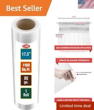 Industrial Strength Stretch Wrap 17.5 Inches, 80 Gauge, 1100 SqFt, 1 Pack