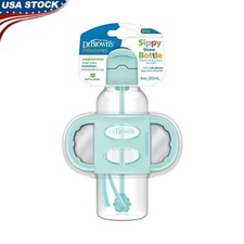 Sippy Straw Bottle Weighted Straw Easy Grip Handles Spill Proof BPA Free 6m New
