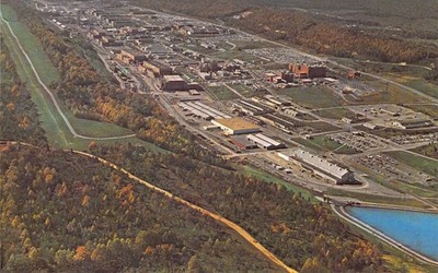 1974 TN Oak Ridge Y-12 Plant Aerial view OP by Union Carbide UNP Postcard A9