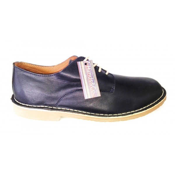 Zapatos de Piel Azul con Cordones