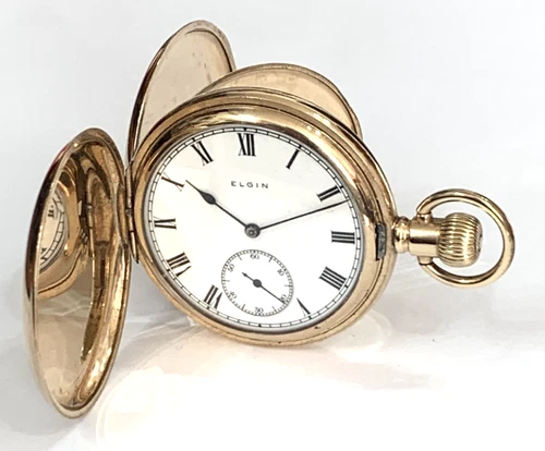 1921 Very Nice ELGIN R/Gold Hunter Gents Pocket Watch. Serviced & GWO.  Antique