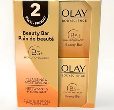 Olay Body Science Beauty Bars B3 + Hyaluronic Acid Cleansing & Moisturizing 2PK