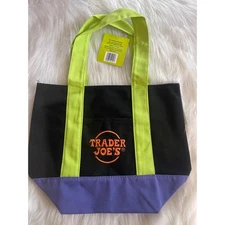 Trick or Treat  Trader Joe's Mini Halloween Black Multi Canvas Tote Bag New