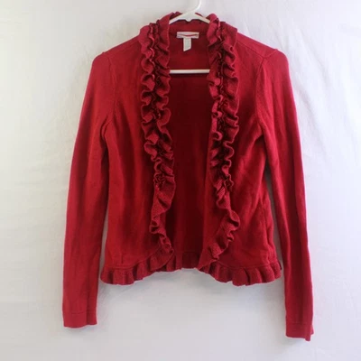 Cardigan Ouvrant Rembourré Rouge Étincelant Charter Club Femme PS - Photo 1/4