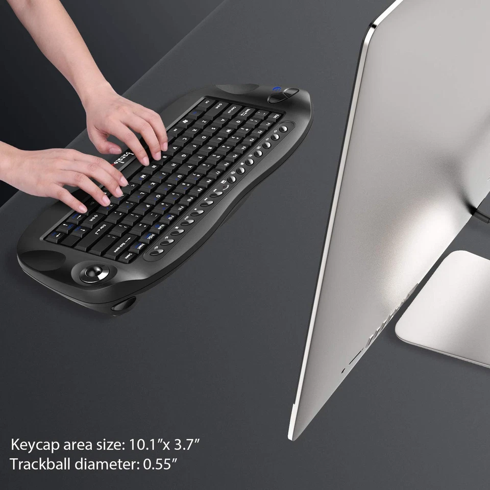 Banalove 2.4GHz Wireless Mini Portable Keyboard with Built-in Trackball Mouse... - Image 2 of 4
