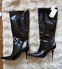 ZARA elegante Stiefel mit Absatz Schwarz Gr. 41 Neu mit Etikett