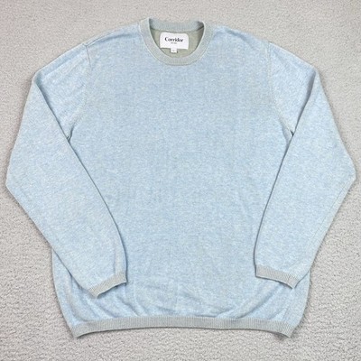 Corridor NYC Sweater Men's Size L Crewneck Light Blue Soft Cotton Large EUC