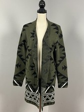NWT Frye The Cozy Cardigan Sweater Green Aztec Print Women's Large