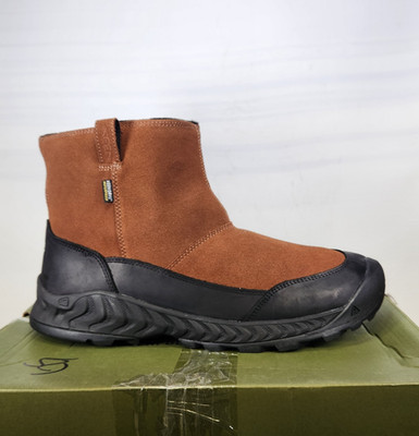 Size 13 - KEEN Hood NXIS Pull On Suede - WATERPROOF - Bison / Dark Earth - Mens