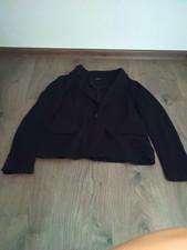 Damen Kurzjacke schwarz Baumwolle Knopfversch...