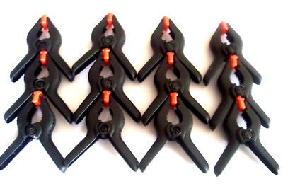 12 ATE PRO 4'' HEAVY DUTY ABS NYLON SPRING CLAMPS CLIPS WITH FLEX PADS