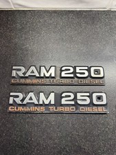 1992 1993 Dodge Ram 250 Cummins Turbo Diesel Fender Emblem Badge Oem Pair D250