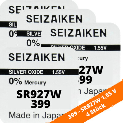 4 x SEIZAIKEN 399 SR927W Batterie Knopfzelle SR57 280-48 RW313 1,55V Seiko Uhr