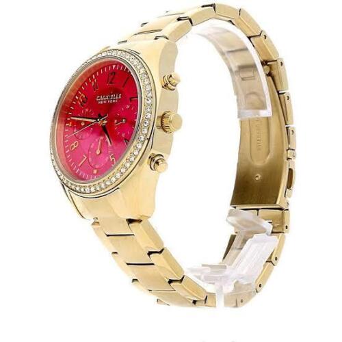 Women's Caravelle New York 44L168 Melissa Pink Gold Chronograph Analog Watch - Bild 2 von 2