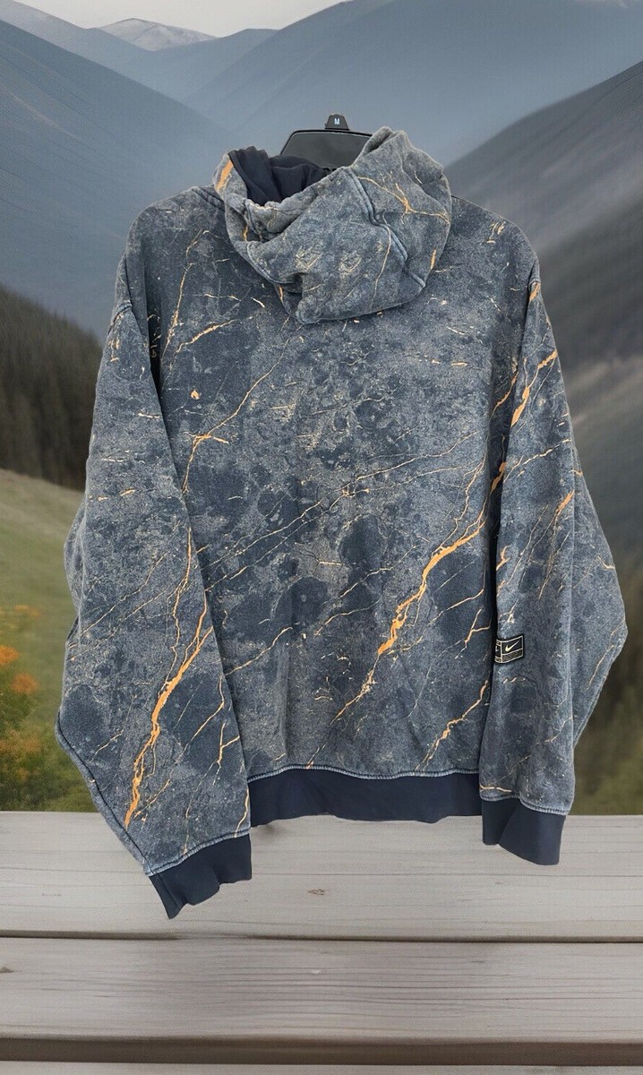 Men's Nike NSW Club Marbled Gold Black Grey Pullover Hoodie Men's Nike NSW Club Marbled Gold Black Grey Pullover Hoodie
