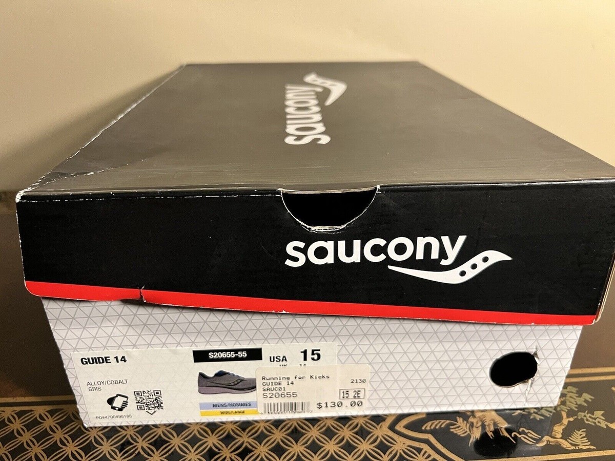 Saucony Guide 14 Mens Running Shoes Fog Black Blue S20654-55 Size 10.5 Saucony Guide 14 Wide Alloy for sale | eBay main image 3