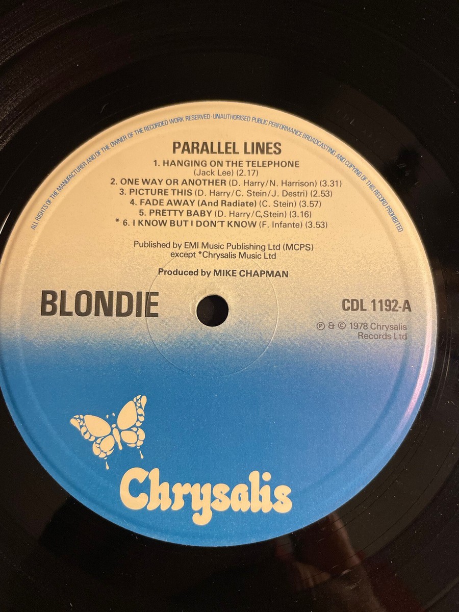 Parallel Lines - Blondie (1978 Vinyl - Chrysalis CDL 1192