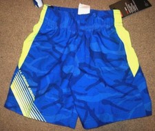 New Under Armour 2T blue green camo boys swim suit trunks shorts elastic waist