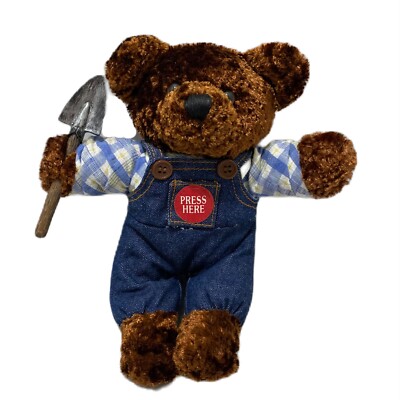 Dan Dee Talking Plush Farmer Bear with Clothing Fathers Day Tested Working