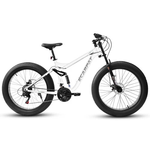 26" Mountain Bike,Full-Suspension 21 Speeds w/Disc-Brake MTB Bicycle, Fat Tire - Picture 21 of 42