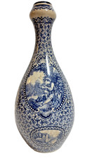 Antique Franz Anton Mehlem Vase 1855 Decor L.X.V.I. 8" Tall