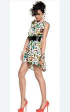 Mini Abito Denny Rose TG XS A Fiori 