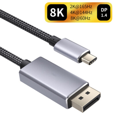 USB C to Displayport 1.4 Cable 8K Thunderbolt 3 USB-C to DP Male 144Hz for macs 