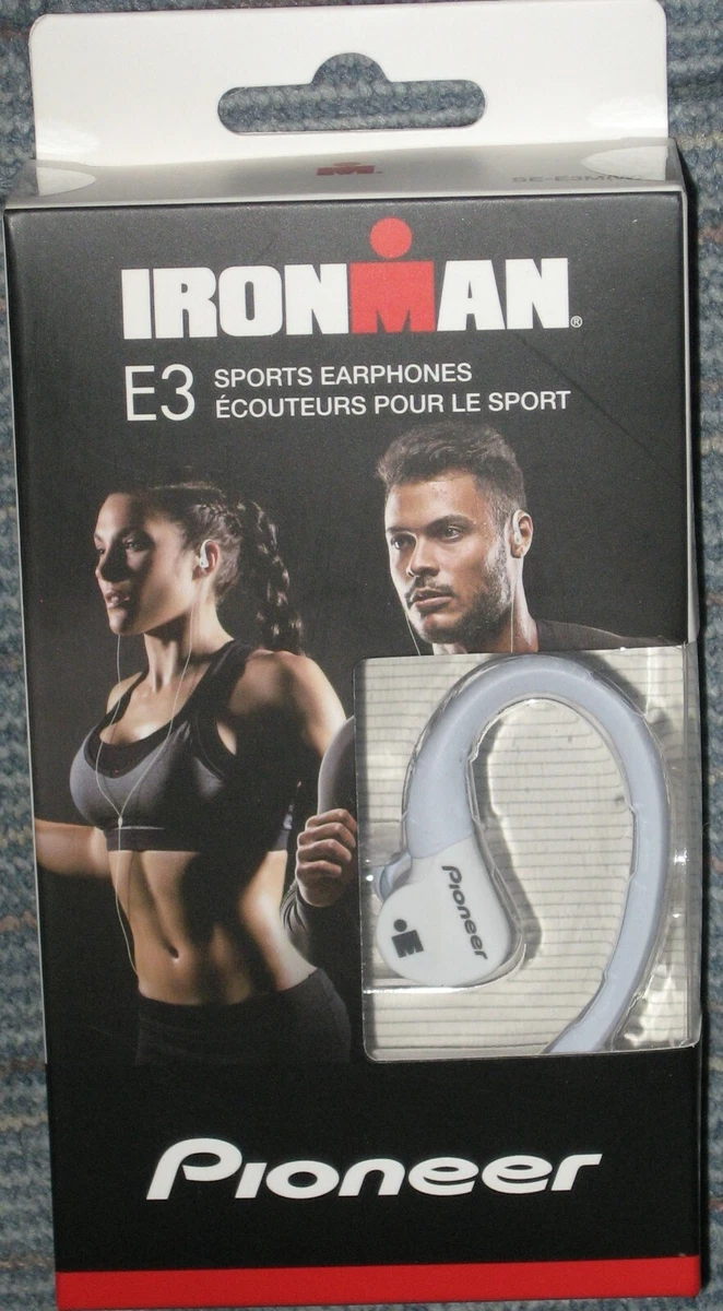 Pioneer Ironman E3 Sweatproof Sports Stereo Earphones Headphones SE E3M White