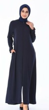 Navy, Abaya muslim women long, Neat, Loose And Comfortable for summer, size10 L 