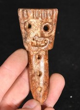 3.4''Hongshan Culture Old Jade People Person Human Face Amulet Pendant