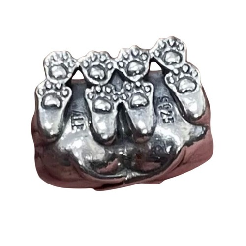 Authentic Pandora 925 ALE Sterling Silver Purrfect Together Kittens Charm Retire - 第 3/9 張圖片