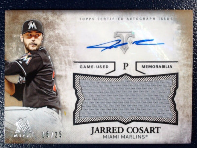 Jarred Cosart 2015 Topps Triple Threads Unity Relic AU Gold #UAJRJC 16/25