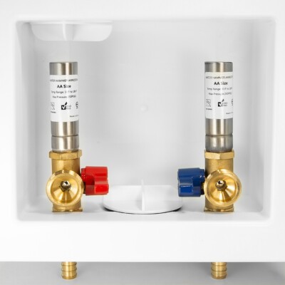 EFIELD Washing Machine Box , 1/4 Turn Valves, 1/2'' Crimp Pex Inlet / SS Arrestor