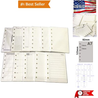 A7 Planner Inserts for 11 Packs, A7 Agenda Refill, 100 gsm Thicker Paper/4.84...