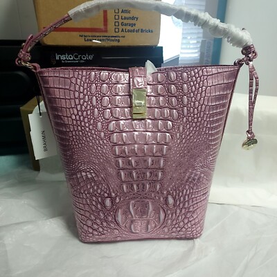 Brahmin Melbourne Collection Mulberry Potion Shira Bucket Bag