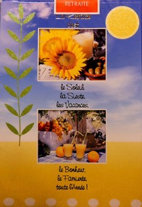 Carte Pour Feter Bonne Retraite Soleil Avec Paillettes De 2 Volets Enveloppe Ebay