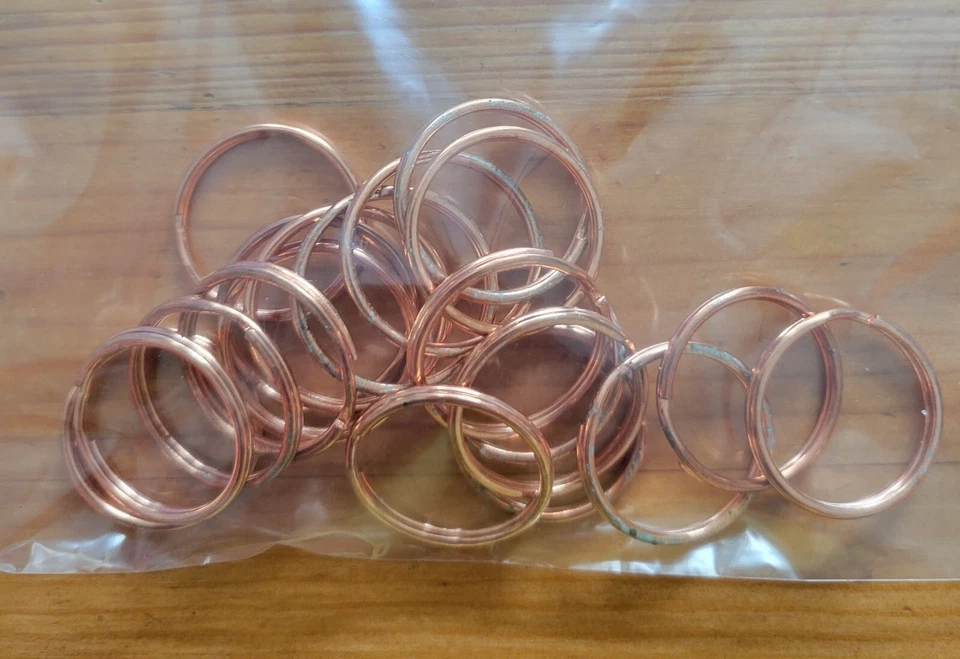 20 anillos divididos de acero chapado en cobre de una pulgada, llavero  Foto 4 de 4
