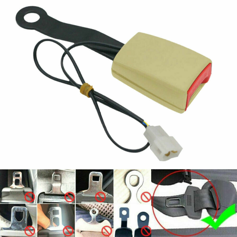 For 7/8" Car Front Seat Belt Buckle Socket Plug Connector w/ Warning