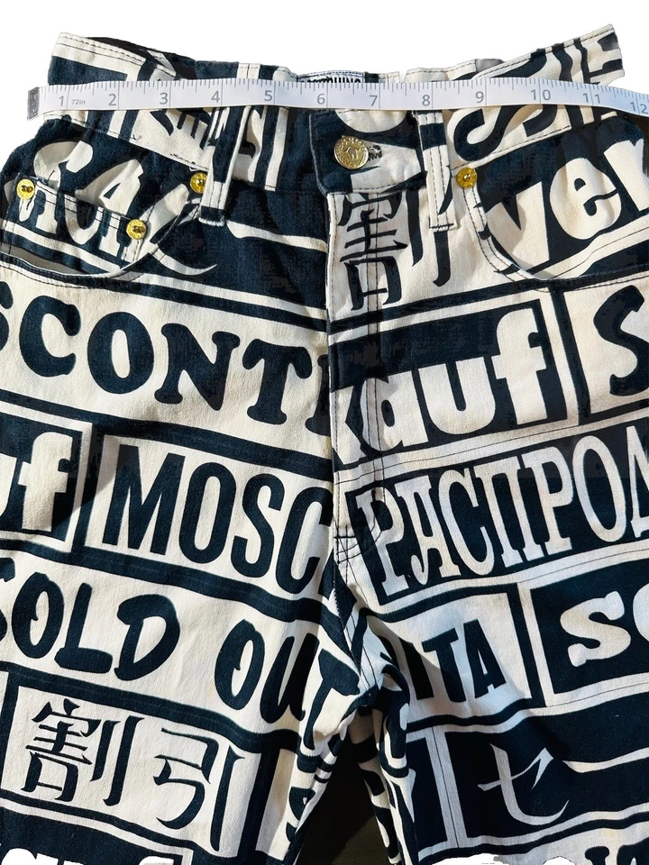 Pantalones de mezclilla Moschino logotipo RARO "AGOTADO" vintage italiano talla 38 EE. UU. XS Foto 4 de 4