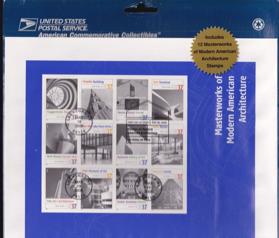Scott #3910 Masterworks of American Architecture Sheet of 12 Stamps & FDC Sealed - Image 3 of 4