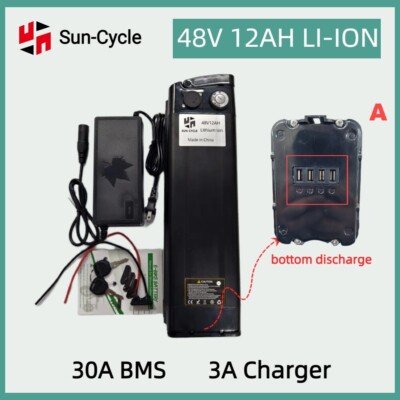 48V12Ah 1000W EBIKE Battery Lithium Ion 30A BMS Electric Bicycle