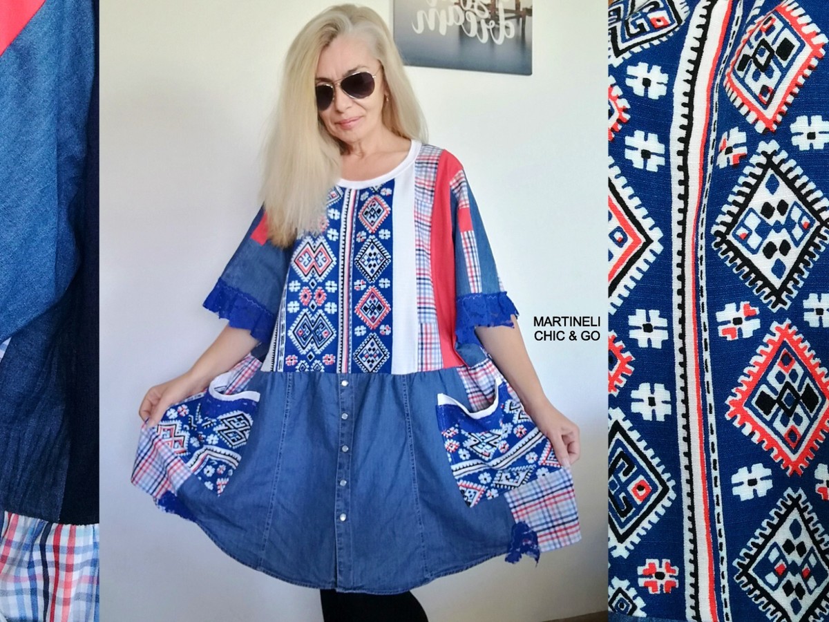 white christmas dresses Plus size Denim Patch Maxi Dress – Jazlyn Rene