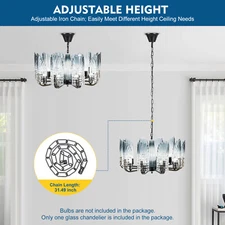 10-Light Modern Elegant LED Crystal Glass Pendant Lamp Chandelier Ceiling Light