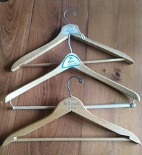 3 Vintage Wooden Hangers Advertising Louis of Philadelphia Warwick JR Benjamin