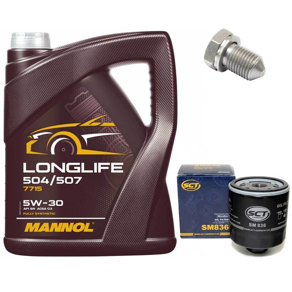 MotoröL Set 5W30 5 Liter + ÖLfilter + ÖLablassschraube FüR Audi A1 A3 1.4 Tfsi-image