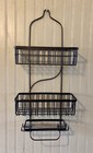 Black Metal Over Head Shower Caddy Basket Bathroom Hanging Shower Organizer