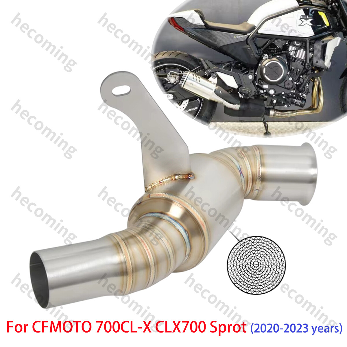 Slip on For CFMOTO 700CL-X CLX-700 Sport 20-2023 Mid Link Pipe