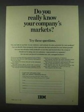 1967 IBM Industry Information Service Ad - Markets