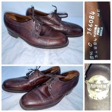 VTG 60S 70S MENS 8.5 BROWN LEATHER FLORSHEIM LACE DRESS SHOES